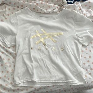 ASICS White T-Shirt with Gold Logo